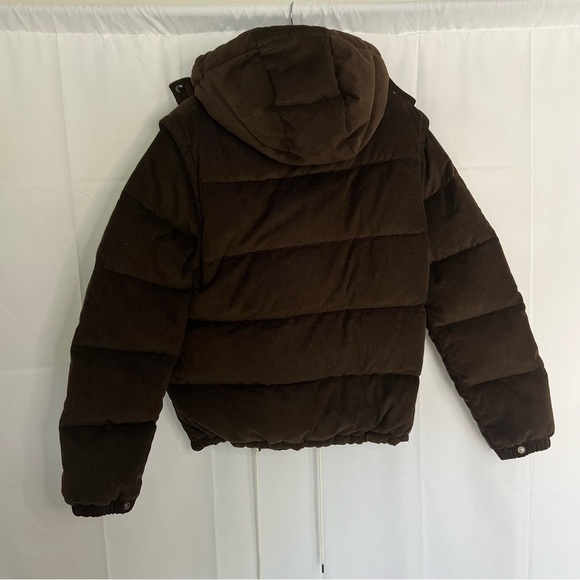 Polo Ralph Lauren Duck Down Hooded 2 in 1 Corduroy Puffer Jacket/Vest Sz M Brown - Picture 10 of 15